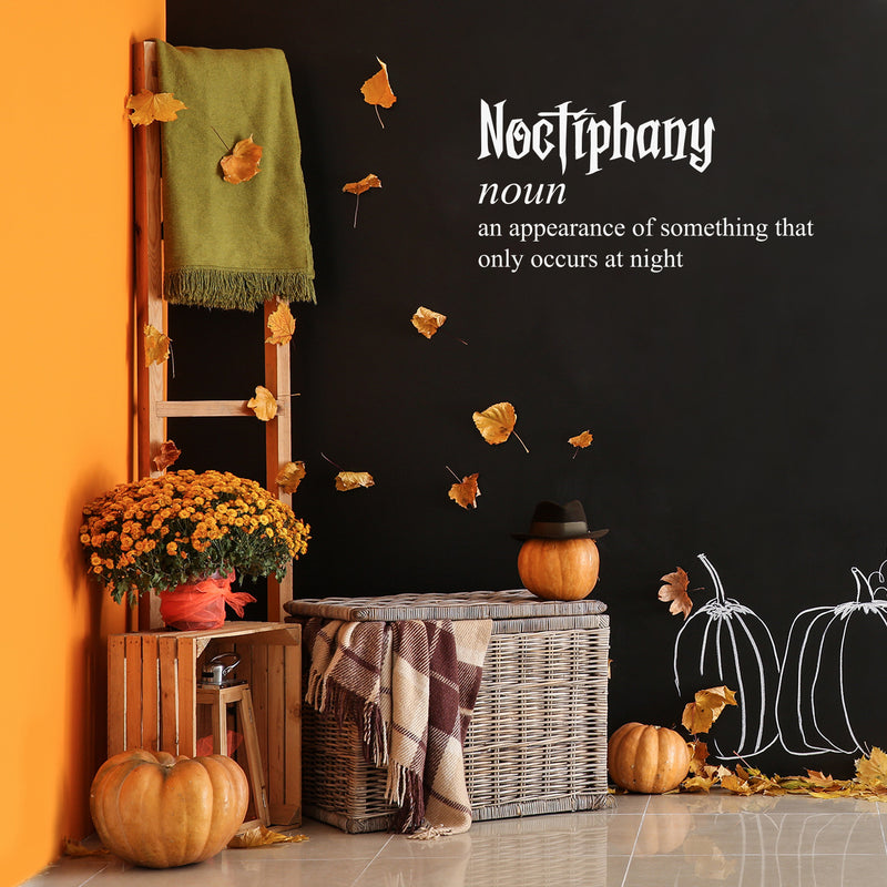 Vinyl Wall Art Decal - Noctiphany - 15" x 30" - Trendy Scary Fun Cute Halloween Quote Sticker For Living Room Kids Room Playroom Office Coffee Shop Classroom Store Business Decor 3