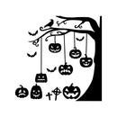 Vinyl Wall Art Decal - Graveyard Tree & Pumpkin - 60" x 43" - Trendy Scary Fun Halloween Design Sticker For Living Room Kids Room Playroom Office Coffee Shop Classroom Store Business Spooky Decor 1