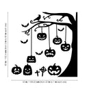Vinyl Wall Art Decal - Graveyard Tree & Pumpkin - Trendy Scary Fun Halloween Design Sticker For Living Room Kids Room Playroom Office Coffee Shop Classroom Store Business Spooky Decor 4