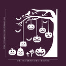Vinyl Wall Art Decal - Graveyard Tree & Pumpkin - 60" x 43" - Trendy Scary Fun Halloween Design Sticker For Living Room Kids Room Playroom Office Coffee Shop Classroom Store Business Spooky Decor 4