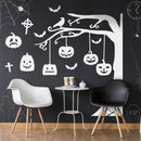 Vinyl Wall Art Decal - Graveyard Tree & Pumpkin - 60" x 43" - Trendy Scary Fun Halloween Design Sticker For Living Room Kids Room Playroom Office Coffee Shop Classroom Store Business Spooky Decor 3
