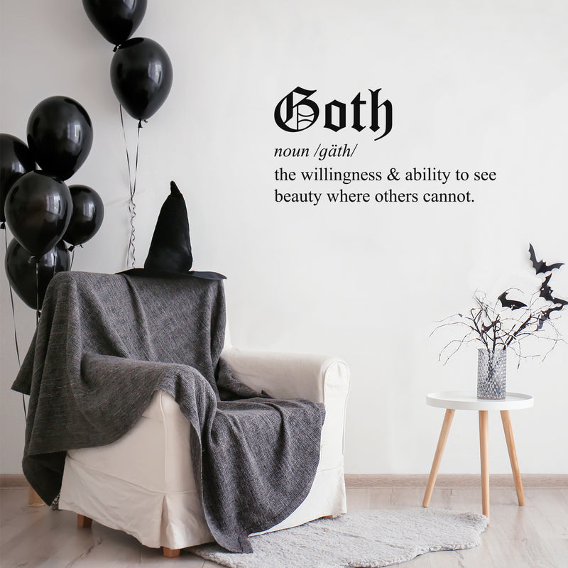 Vinyl Wall Art Decal - Goth - Trendy Spooky Cute Halloween Quote Sticker For Living Room Kids Room Playroom Office Coffee Shop Classroom Store Business Decor 2