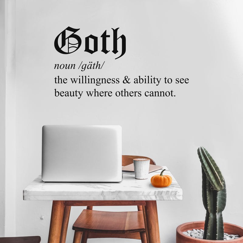 Vinyl Wall Art Decal - Goth - Trendy Spooky Cute Halloween Quote Sticker For Living Room Kids Room Playroom Office Coffee Shop Classroom Store Business Decor 3