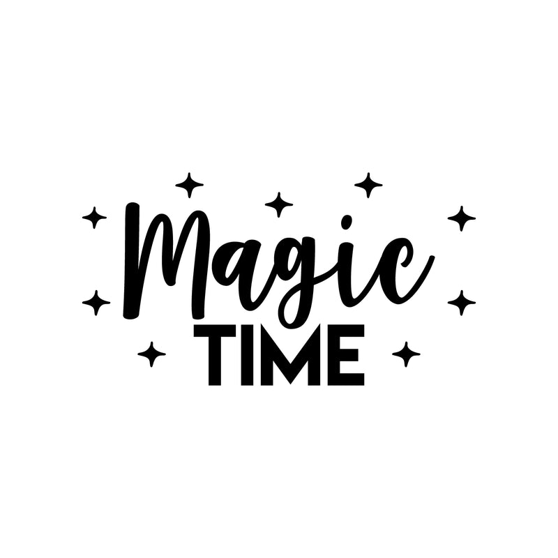 Vinyl Wall Art Decal - Magic Time - 12" x 22" - Trendy Cute Fun Motivational Star Shape Quote Sticker For Kids Room Living Room Playroom Daycare Classroom Office Decor 1