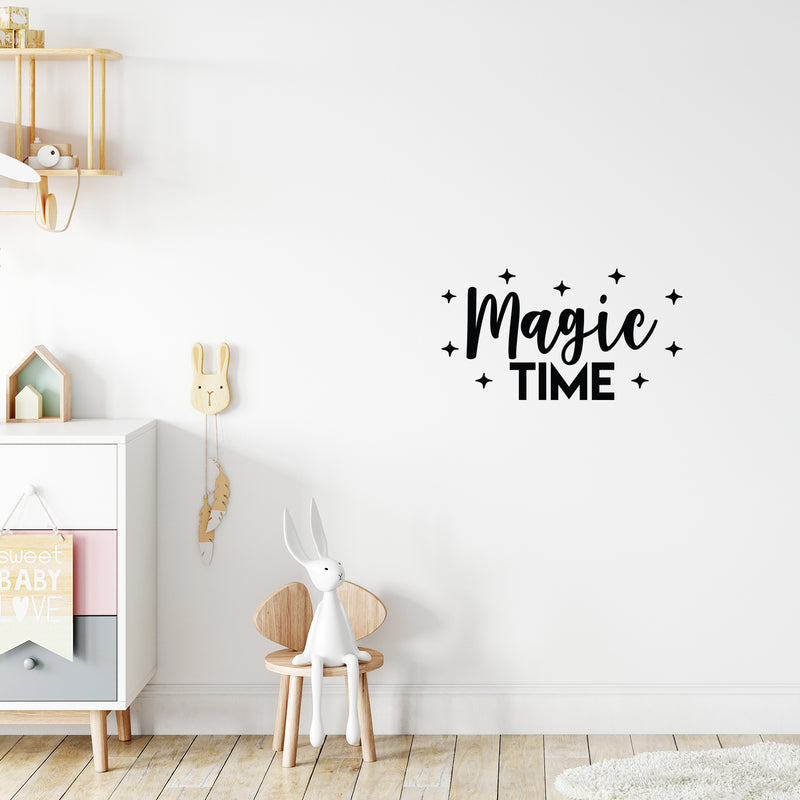 Vinyl Wall Art Decal - Magic Time - 12" x 22" - Trendy Cute Fun Motivational Star Shape Quote Sticker For Kids Room Living Room Playroom Daycare Classroom Office Decor 3