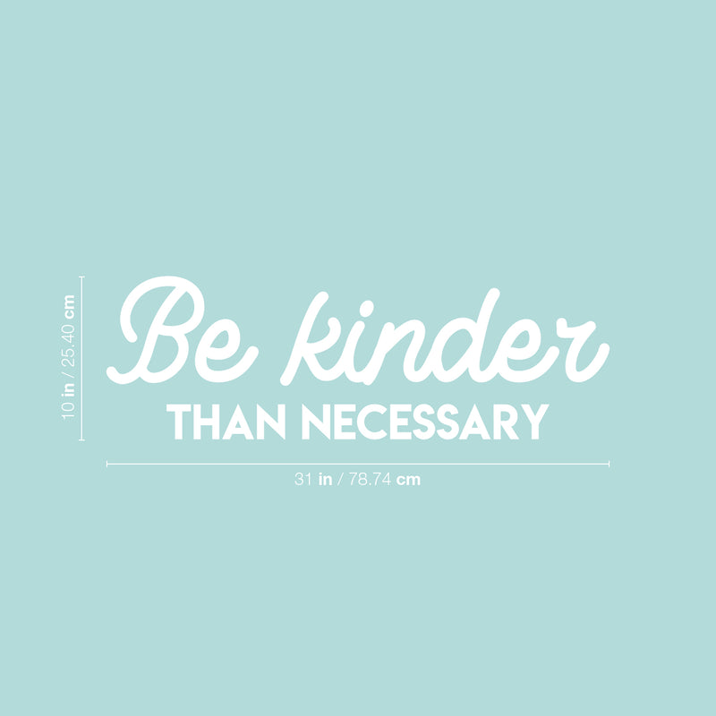 Vinyl Wall Art Decal - Be Kinder Than Necessary - 10" x 31" - Cute Trendy Inspirational Good Vibes Quote Sticker For Home Bedroom Kids Room Playroom Nursery Daycare School Office Coffee Shop  Decor 4