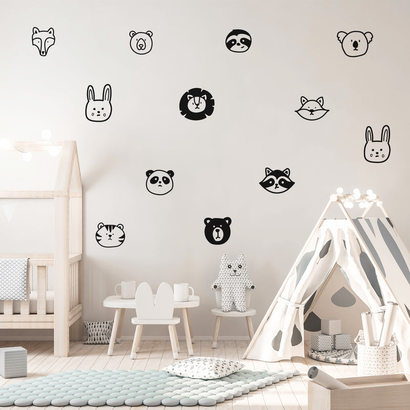 Set Of 20 Vinyl Wall Art Decal - Animal Set - From 5" x 5" Each - Cool Adhesive Sticker Cute Water Animal Design For Baby Kids Room Bedroom Playroom School Classroom Nursery Decor 2