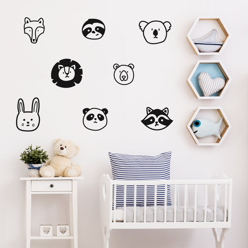 Set Of 20 Vinyl Wall Art Decal - Animal Set - From 5" x 5" Each - Cool Adhesive Sticker Cute Water Animal Design For Baby Kids Room Bedroom Playroom School Classroom Nursery Decor 3