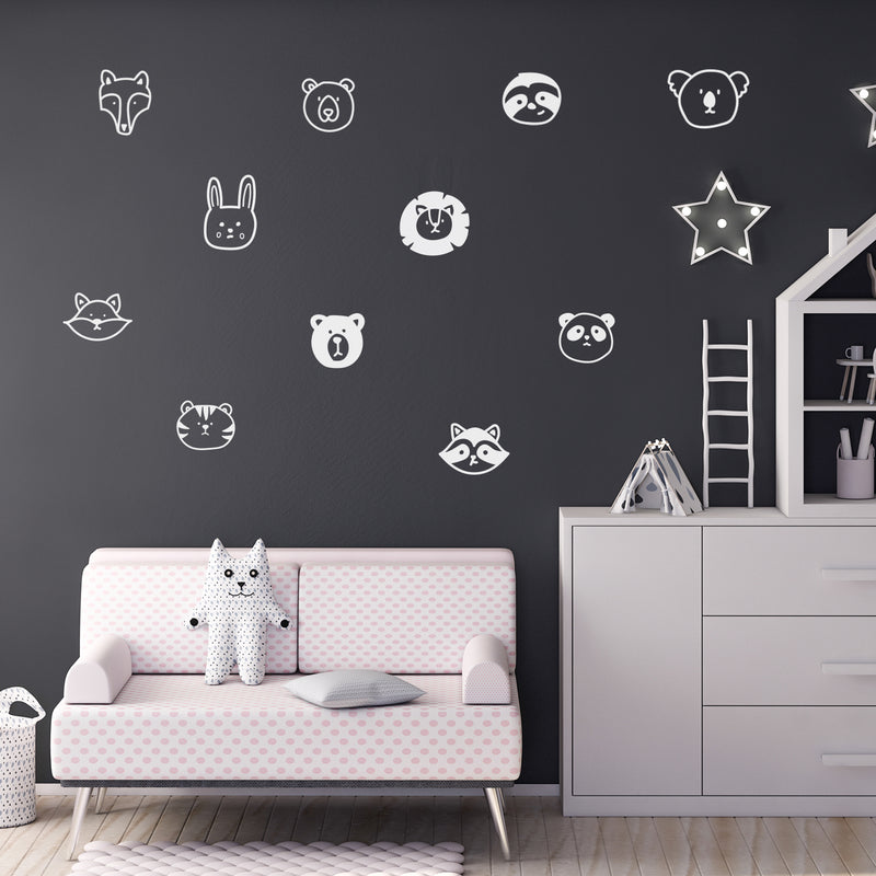 Set Of 20 Vinyl Wall Art Decal - Animal Set - From 5" x 5" Each - Cool Adhesive Sticker Cute Water Animal Design For Baby Kids Room Bedroom Playroom School Classroom Nursery Decor 3