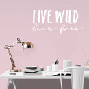Vinyl Wall Art Decal - Live Wild Live Free - 14" x 30" -  Modern Inspirational Cute Positive Life Quote Sticker For Bedroom Living Room Kids Room Playroom School Office Coffee Shop Decor 2