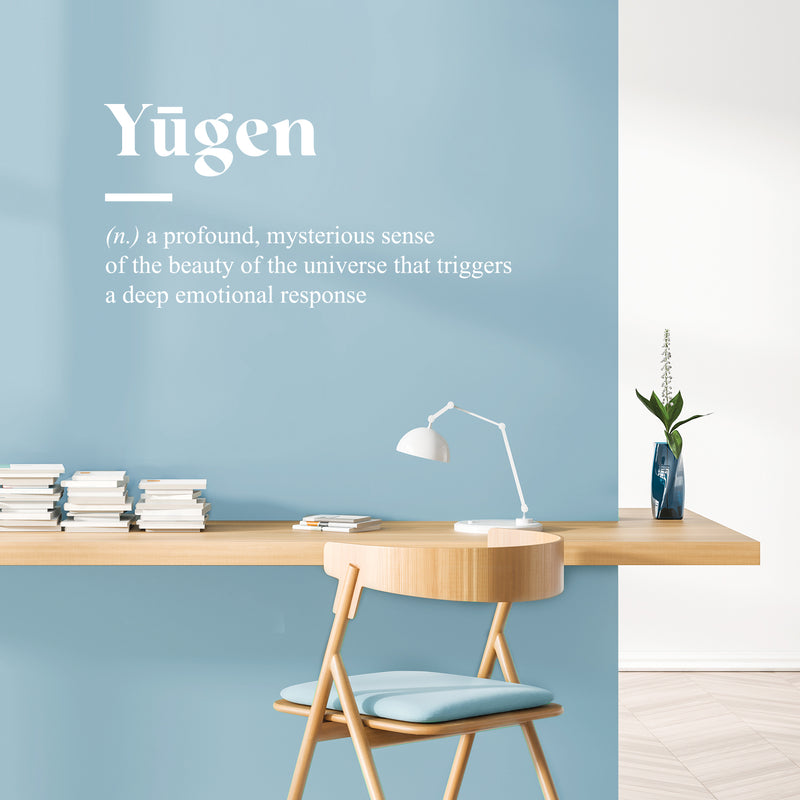 Vinyl Wall Art Decal - Yugen. A Profound; Mysterious Sense Of The Beauty - 15" x 30" - Minimalist Style Cute Quote Sticker For Bedroom Living Room Playroom Office School Coffee Shop Decor 3