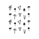 Set Of 11 Vinyl Wall Art Decal - Mushroom Pattern - From 5" x 2" Each - Cool Adhesive Sticker Cute Animal Design For Baby Kids Room Bedroom Playroom Home School Classroom Nursery Decor 1