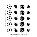 Set Of 20 Vinyl Wall Art Decal - Sports Balls Pattern - From Each - Cool Adhesive Sticker For Boys Bedroom Kids Room Home School Classroom Nursery Playroom Decor 4