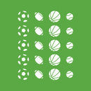 Set Of 20 Vinyl Wall Art Decal - Sports Balls Pattern - From 3" x 3" Each - Cool Adhesive Sticker Cute Design For Baby Kids Room Bedroom Playroom Home School Classroom Nursery Decor 1
