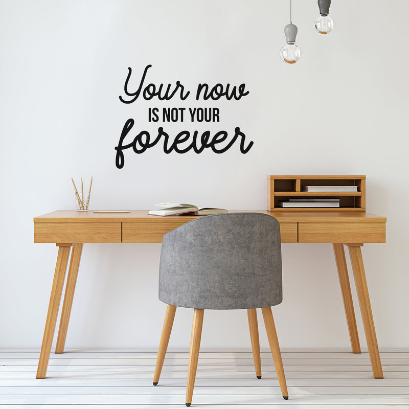 Vinyl Wall Art Decal - Your Now Is Not Your Forever - Trendy Positive Vibes Life Quote Sticker For Bedroom Closet Kids Room Playroom Living Room Office School Coffee Shop Decor 2