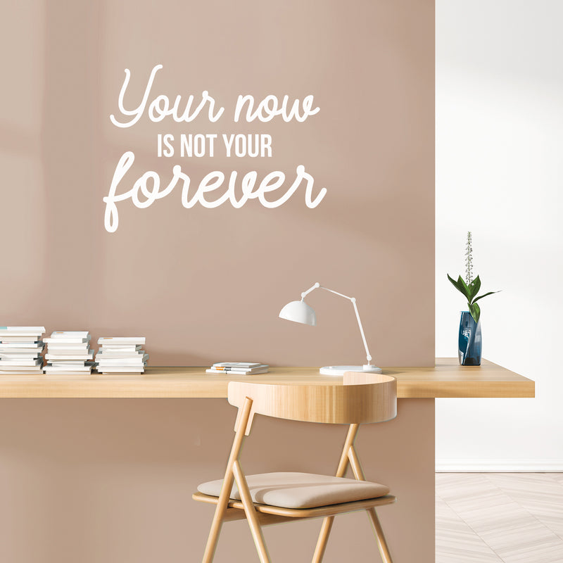 Vinyl Wall Art Decal - Your Now Is Not Your Forever - 22" x 30" - Trendy Positive Vibes Life Quote Sticker For Bedroom Closet Kids Room Playroom Living Room Office School Coffee Shop Decor 2