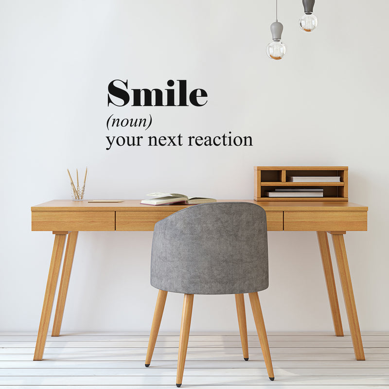 Vinyl Wall Art Decal - Smile - 14" x 30" - Modern Inspirational Positive Definition Quote Sticker For Bedroom Closet Home Office Kids Room Living Room Decor 3