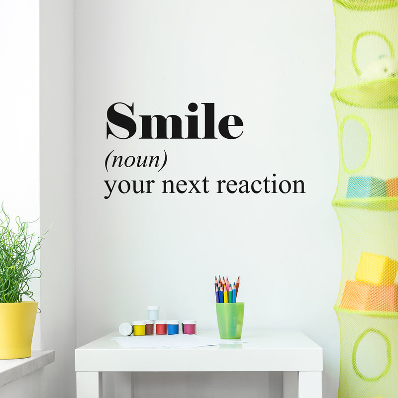 Vinyl Wall Art Decal - Smile - 14" x 30" - Modern Inspirational Positive Definition Quote Sticker For Bedroom Closet Home Office Kids Room Living Room Decor 2