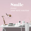 Vinyl Wall Art Decal - Smile - 14" x 30" - Modern Inspirational Positive Definition Quote Sticker For Bedroom Closet Home Office Kids Room Living Room Decor 2