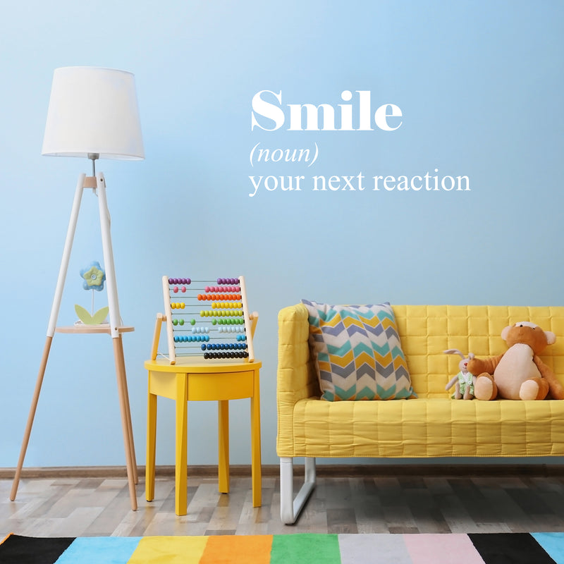 Vinyl Wall Art Decal - Smile - 14" x 30" - Modern Inspirational Positive Definition Quote Sticker For Bedroom Closet Home Office Kids Room Living Room Decor 3