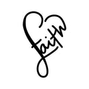 Vinyl Wall Art Decal - Faith Heart - Modern Inspirational Spiritual Quote Sticker For Home Office Bedroom Closet Kids Room Living Room Decor 1