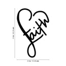 Vinyl Wall Art Decal - Faith Heart - 34" x 22" - Modern Inspirational Spiritual Quote Sticker For Home Office Bedroom Closet Kids Room Living Room Decor 4