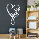 Vinyl Wall Art Decal - Faith Heart - 34" x 22" - Modern Inspirational Spiritual Quote Sticker For Home Office Bedroom Closet Kids Room Living Room Decor 2