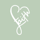 Vinyl Wall Art Decal - Faith Heart - 34" x 22" - Modern Inspirational Spiritual Quote Sticker For Home Office Bedroom Closet Kids Room Living Room Decor 1