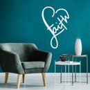 Vinyl Wall Art Decal - Faith Heart - 34" x 22" - Modern Inspirational Spiritual Quote Sticker For Home Office Bedroom Closet Kids Room Living Room Decor 3