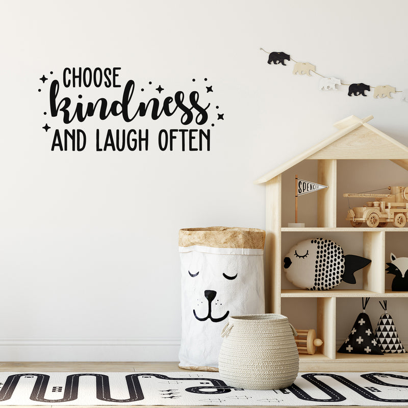 Vinyl Wall Art Decal - Choose Kindness And Laugh Often - Trendy Inspirational Cute Optimistic Quote Sticker For Kids Room Living Room Playroom Office School Office Church Decor 3