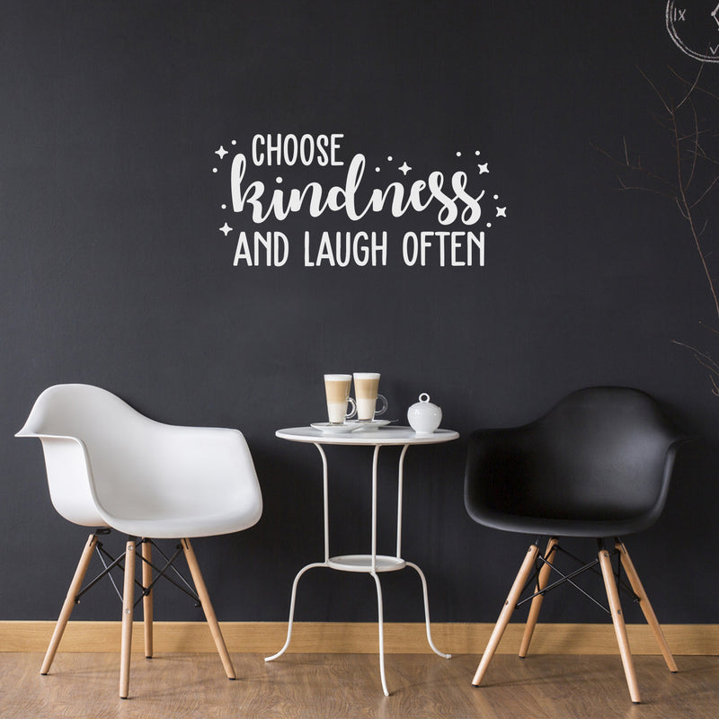 Vinyl Wall Art Decal - Choose Kindness And Laugh Often - 14" x 30" -  Trendy Inspirational Cute Optimistic Quote Sticker For Kids Room Living Room Playroom Office School Office Church Decor 3