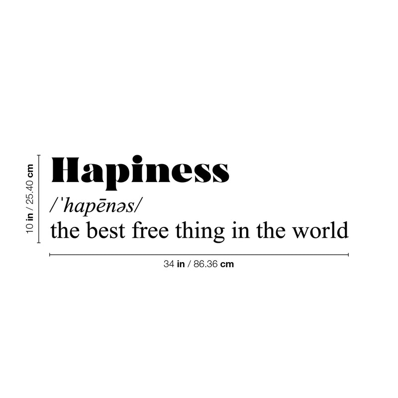 Vinyl Wall Art Decal - Happiness - 10" x 34" - Modern Inspirational Positive Definition Quote Sticker For Bedroom Closet Home School Work Office Kids Room Living Room Decor 4