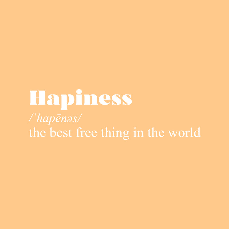 Vinyl Wall Art Decal - Happiness - 10" x 34" - Modern Inspirational Positive Definition Quote Sticker For Bedroom Closet Home School Work Office Kids Room Living Room Decor 1
