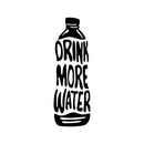 Vinyl Wall Art Decal - Drink More Water  - 30" x 10" - Trendy Motivational Positive Healthy Lifestyle Water Bottle Design Sticker For Gym Crossfit Fitness Yoga Ballet Nutrition Office Decor 1
