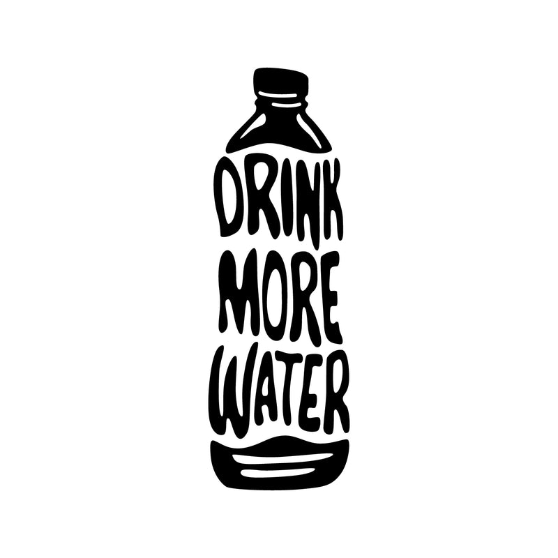 Vinyl Wall Art Decal - Drink More Water  - 30" x 10" - Trendy Motivational Positive Healthy Lifestyle Water Bottle Design Sticker For Gym Crossfit Fitness Yoga Ballet Nutrition Office Decor 1