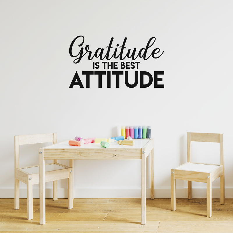 Vinyl Wall Art Decal - Gratitude Is The Best Attitude - - Modern Inspirational Positive Quote Sticker For Bedroom Closet Home School Work Office Kids Room Living Room Decor 2