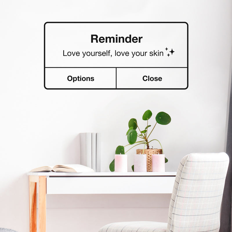 Vinyl Wall Art Decal - Love Yourself Love Your Skin - Iphone Reminder Shape Modern Inspirational Quote Sticker For Home Office Bedroom Closet Bathroom Decor 2