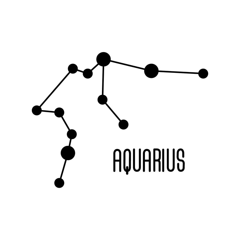 Vinyl Wall Art Decal - Aquarius - 22" x 28.5" - Astrology Zodiac Sign Modern Inspirational Quote Sticker For Bedroom Living Room Home Office Constellation Decor 1