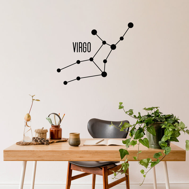 Vinyl Wall Art Decal - Virgo - 22" x 27" - Astrology Zodiac Sign Modern Inspirational Quote Sticker For Bedroom Living Room Home Office Constellation Decor 2