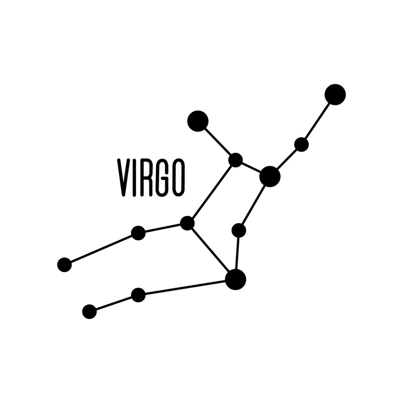 Vinyl Wall Art Decal - Virgo - 22" x 27" - Astrology Zodiac Sign Modern Inspirational Quote Sticker For Bedroom Living Room Home Office Constellation Decor 1