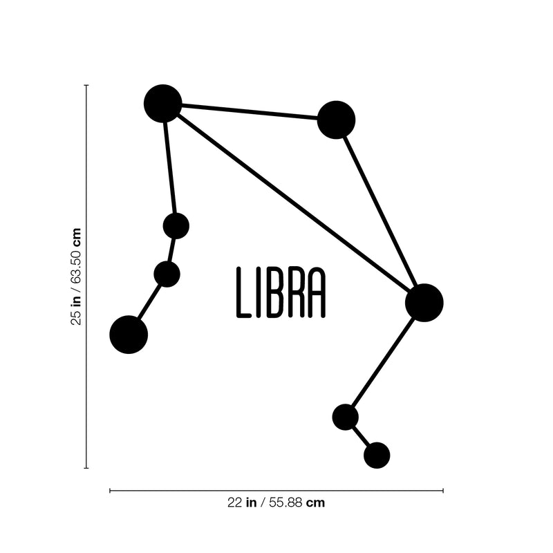 Vinyl Wall Art Decal - Libra - 25" x 22" - Astrology Zodiac Sign Modern Inspirational Quote Sticker For Bedroom Living Room Home Office Constellation Decor 4