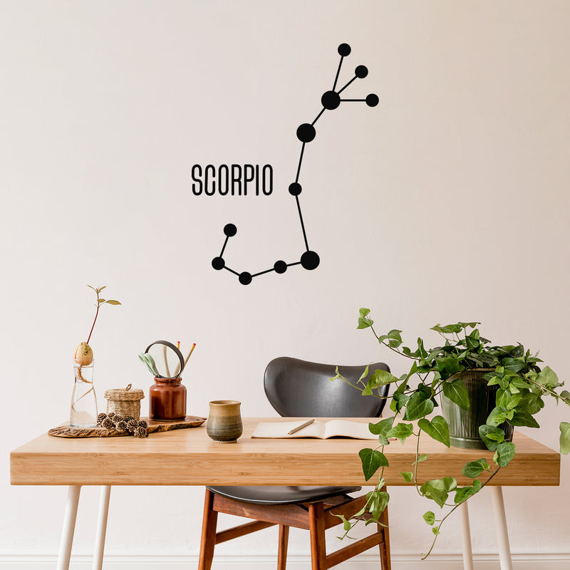 Vinyl Wall Art Decal - Scorpio - 28.5" x 22" - Astrology Zodiac Sign Modern Inspirational Quote Sticker For Bedroom Living Room Home Office Constellation Decor 3