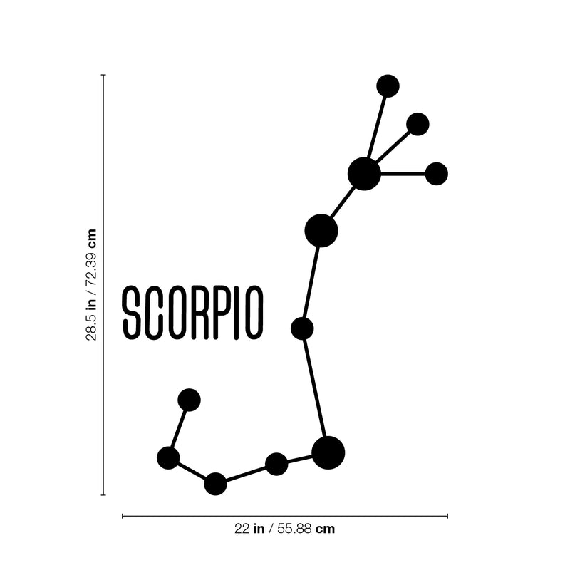 Vinyl Wall Art Decal - Scorpio - 28.5" x 22" - Astrology Zodiac Sign Modern Inspirational Quote Sticker For Bedroom Living Room Home Office Constellation Decor 1