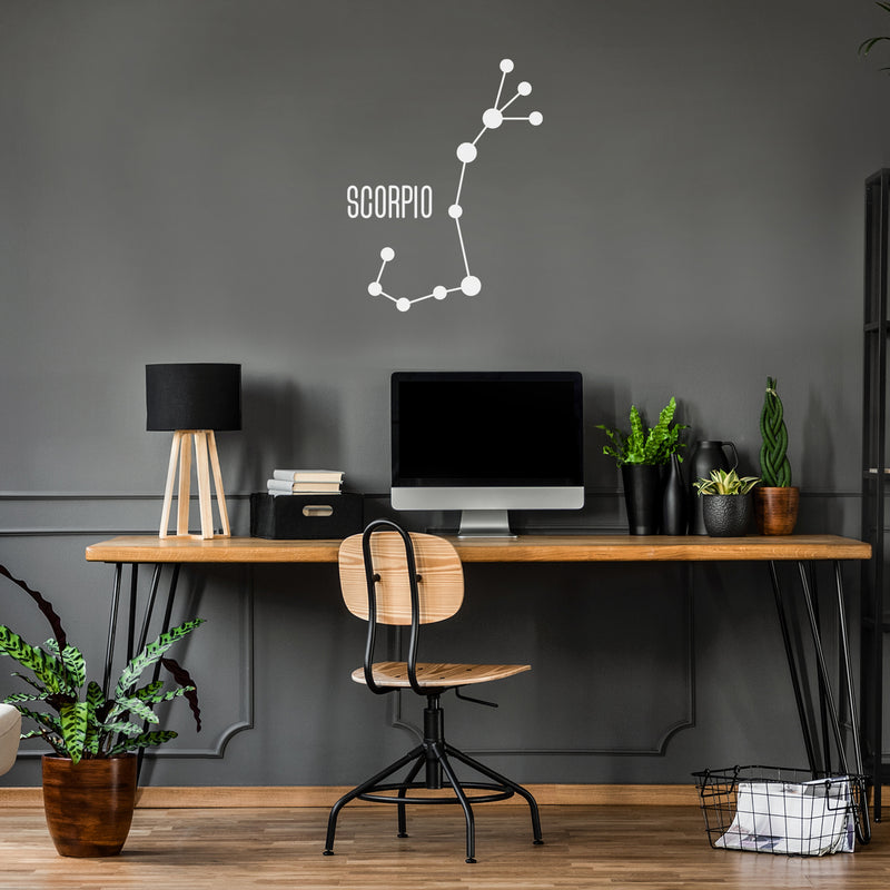 Vinyl Wall Art Decal - Scorpio - 28.5" x 22" - Astrology Zodiac Sign Modern Inspirational Quote Sticker For Bedroom Living Room Home Office Constellation Decor 2