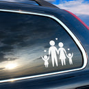 Vinyl Wall Art Decal - Little Family - Inspirational Modern Cute Four Little Family Shape Design Sticker For Playroom Daycare Closet Mirror Family Cars Minivan Rear Window Car Bumper Decor 1
