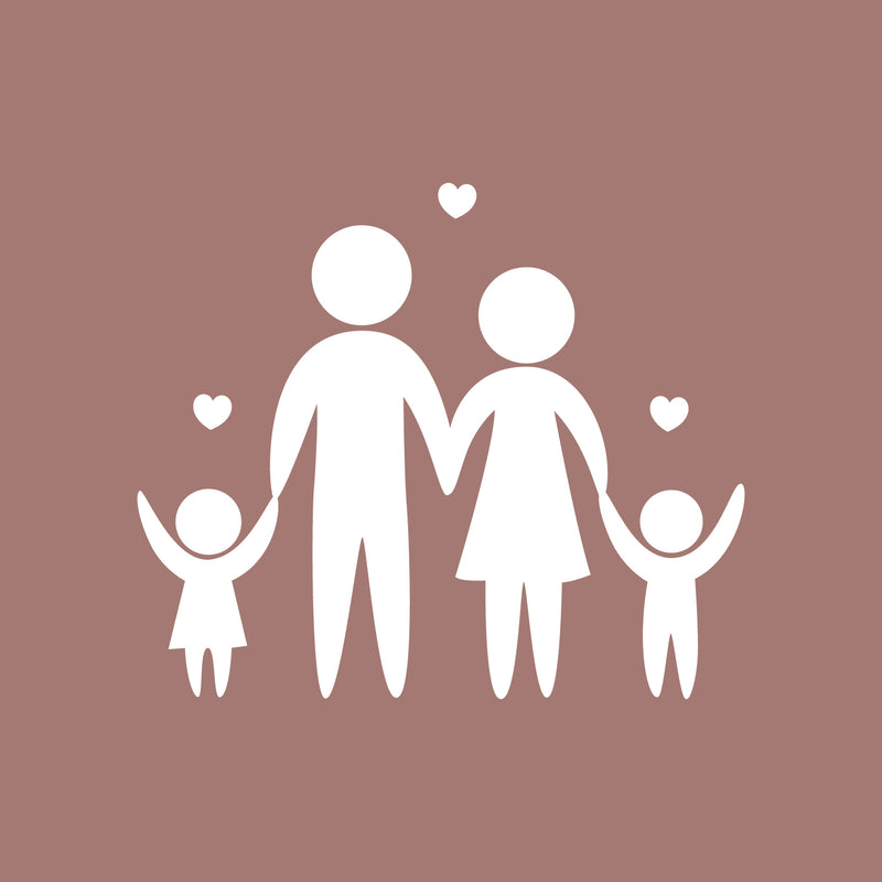 Vinyl Wall Art Decal - Little Family - Inspirational Modern Cute Four Little Family Shape Design Sticker For Playroom Daycare Closet Mirror Family Cars Minivan Rear Window Car Bumper Decor 2