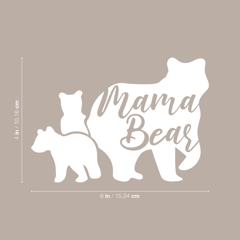 Vinyl Wall Art Decal - Mama Bear - 4" x 6" - Cute Hashtag Lovely Modern Moms Quote Bumper Sticker For Car Window Thermos Coffee Mug Luggage Office Notebook Laptop Decor 4