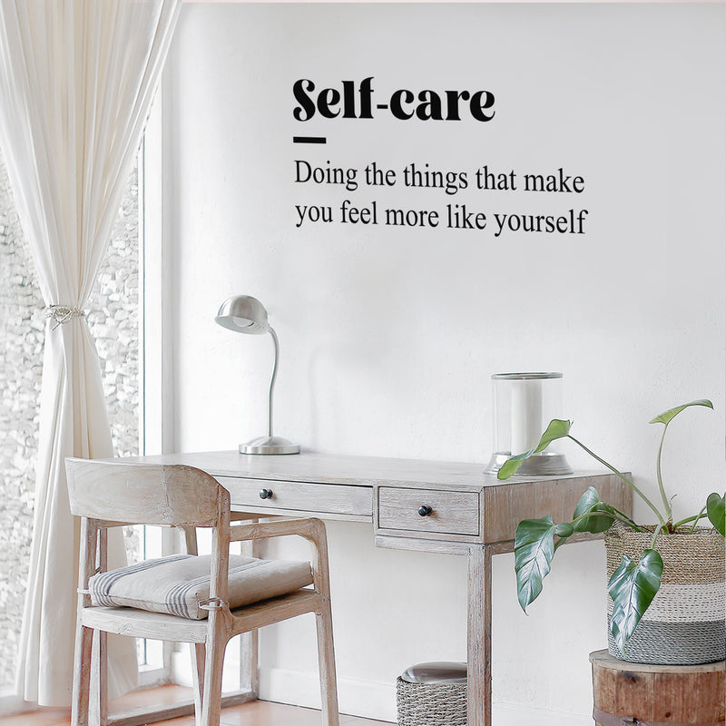 Vinyl Wall Art Decal - Self Care - Modern Inspirational Self Esteem Definition Quote Sticker For Home Work Office Bedroom Closet Living Room Decor 3