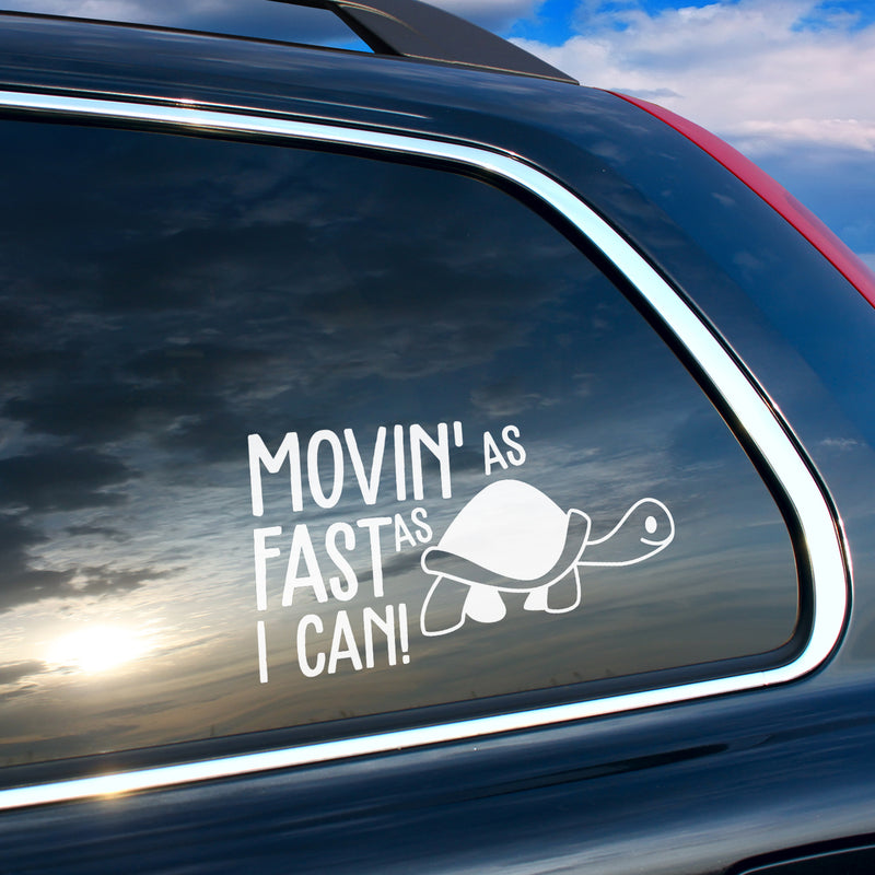 Vinyl Wall Art Decal - Moving As Fast As I Can - 4" x 7" - Trendy Fun Super Cute Little Turtle Shape Design Sticker For Playroom Daycare Family Grandma Car Minivan Rear Window Car Bumper Decor 3