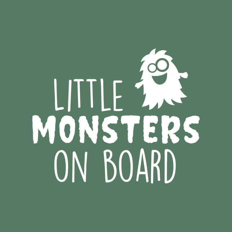 Vinyl Wall Art Decal - Little Monsters On Board - Sarcastic Cute Funny Adult Joke Little Monster Shape Quote Sticker For Playroom Daycare Family Cars Minivan Rear Window Car Bumper Decor 2